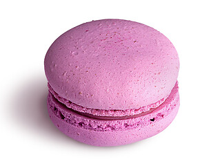 Image showing One pink macaroon angled view