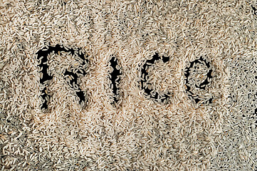 Image showing Rice texture word written on black