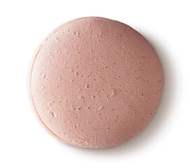 Image showing One beige macaroon top view