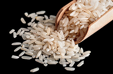 Image showing White rice in scoop closeup