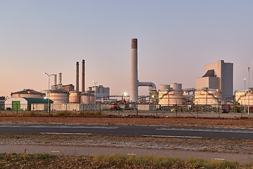 Image showing Power plant, oil silos, other industrial facilities