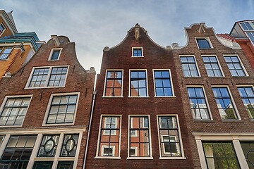 Image showing Row of houses in a street of Amsterdam