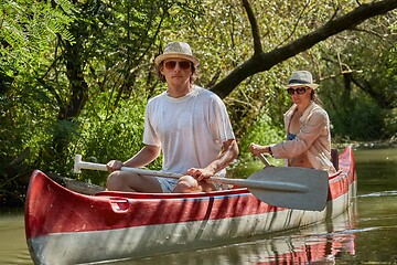 Image showing Canoeing in a natural environment