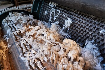 Image showing Old industrial machine for textile manufacturing