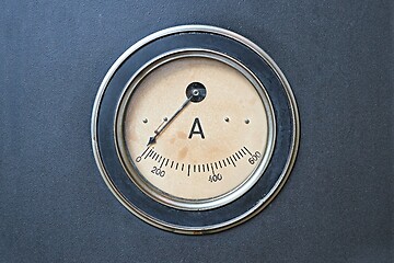 Image showing Old rusty ampere meter