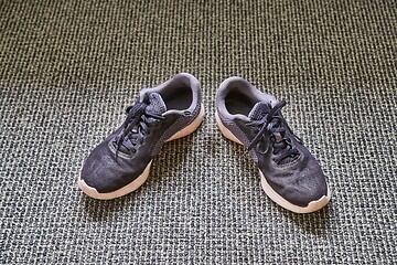 Image showing Pair of shoes on carpet