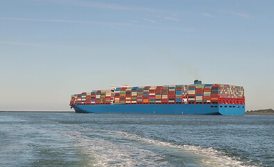 Image showing Huge Container Ship in the Port of Rotterdam