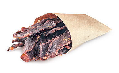 Image showing Jerky in paper bag in front