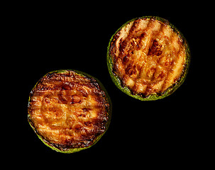 Image showing Two slices of zucchini grill