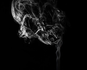 Image showing Cigarette smoke forming a skull shape