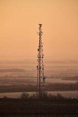 Image showing Transmitter towers on a hill