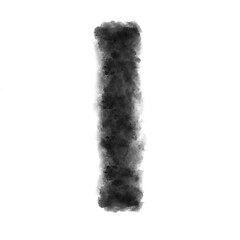 Image showing Letter I made from black clouds on a white background.