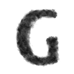 Image showing Letter G made from black clouds on a white background.