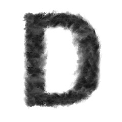 Image showing Letter D made from black clouds on a white background.