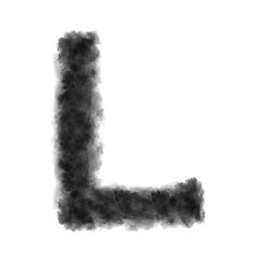 Image showing Letter L made from black clouds on a white background.