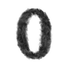 Image showing Letter O made from black clouds on a white background.