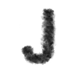 Image showing Letter J made from black clouds on a white background.