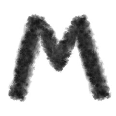 Image showing Letter M made from black clouds on a white background.