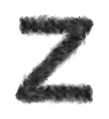 Image showing Letter Z made from black clouds on a white background.