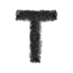 Image showing Letter T made from black clouds on a white background.