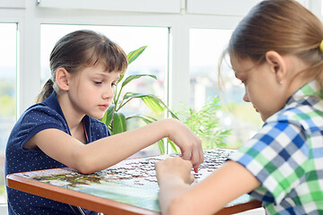 Image showing Children at home spend their free time at the weekend