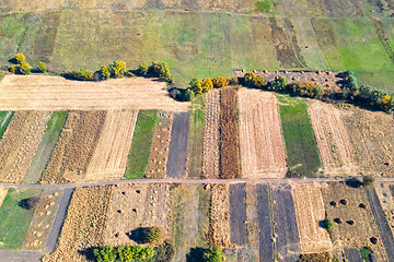 Image showing Fields in autumn, drone view