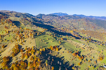 Image showing Autumn landscape, aerial view