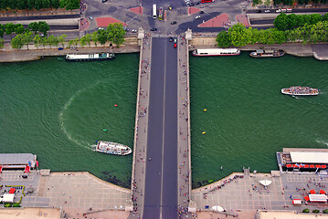 Image showing The river Seine and Lena Bridge