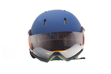 Image showing Protective ski helmet and goggle