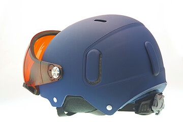 Image showing Winter sports helmet with goggles