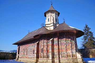 Image showing Painted church in Romania, Moldovita orthodox monastery