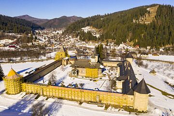 Image showing Orthodox Monastery of Sucevita under repairs