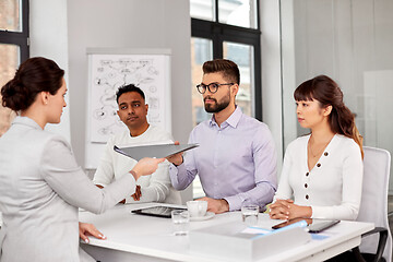 Image showing recruiters having job interview with employee