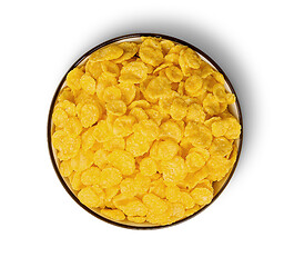 Image showing Cornflakes in bowl top view