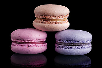 Image showing Tree colorful macaroons in pyramid