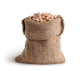 Image showing Dry chickpeas in a sack