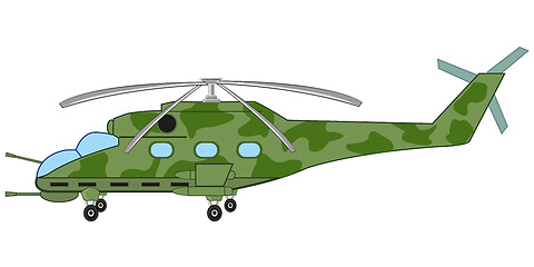 Image showing Military helicopter on white background is insulated