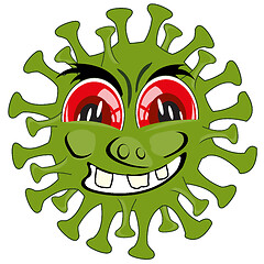 Image showing Vector illustration to comic green infection coronavirus