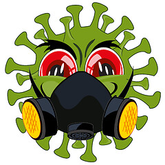 Image showing Bacteria coronavirus in respirator on white background is insulated