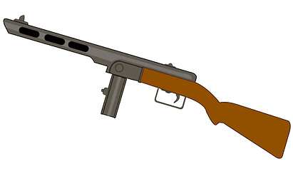 Image showing Automatic weapon automaton on white background is insulated