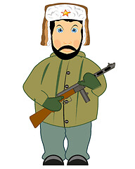 Image showing Vector illustration of the soldier of the great domestic war