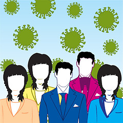 Image showing Epidemic coronavirus and much people of the mans and womans