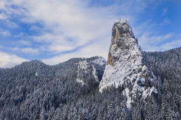 Image showing Rocky mountain winter aerial landscape