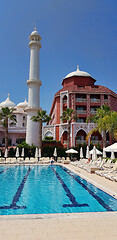Image showing Swimming pool and hotel
