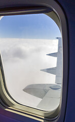 Image showing Plane window during flight