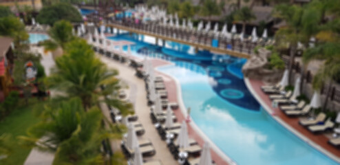Image showing Abstract blur of tropical pool, exotic vacation concept