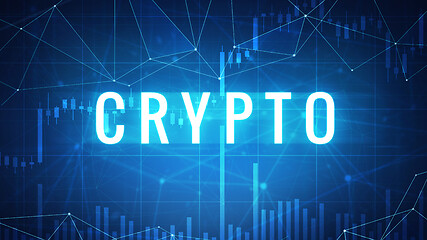 Image showing Crypto word on futuristic hud banner.