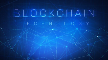 Image showing Blockchain technology futuristic hud banner.