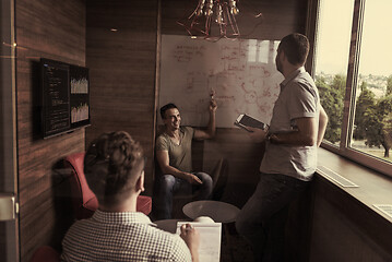 Image showing team meeting and brainstorming in small private office