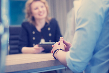 Image showing Startup Business Team At A Meeting at modern office building